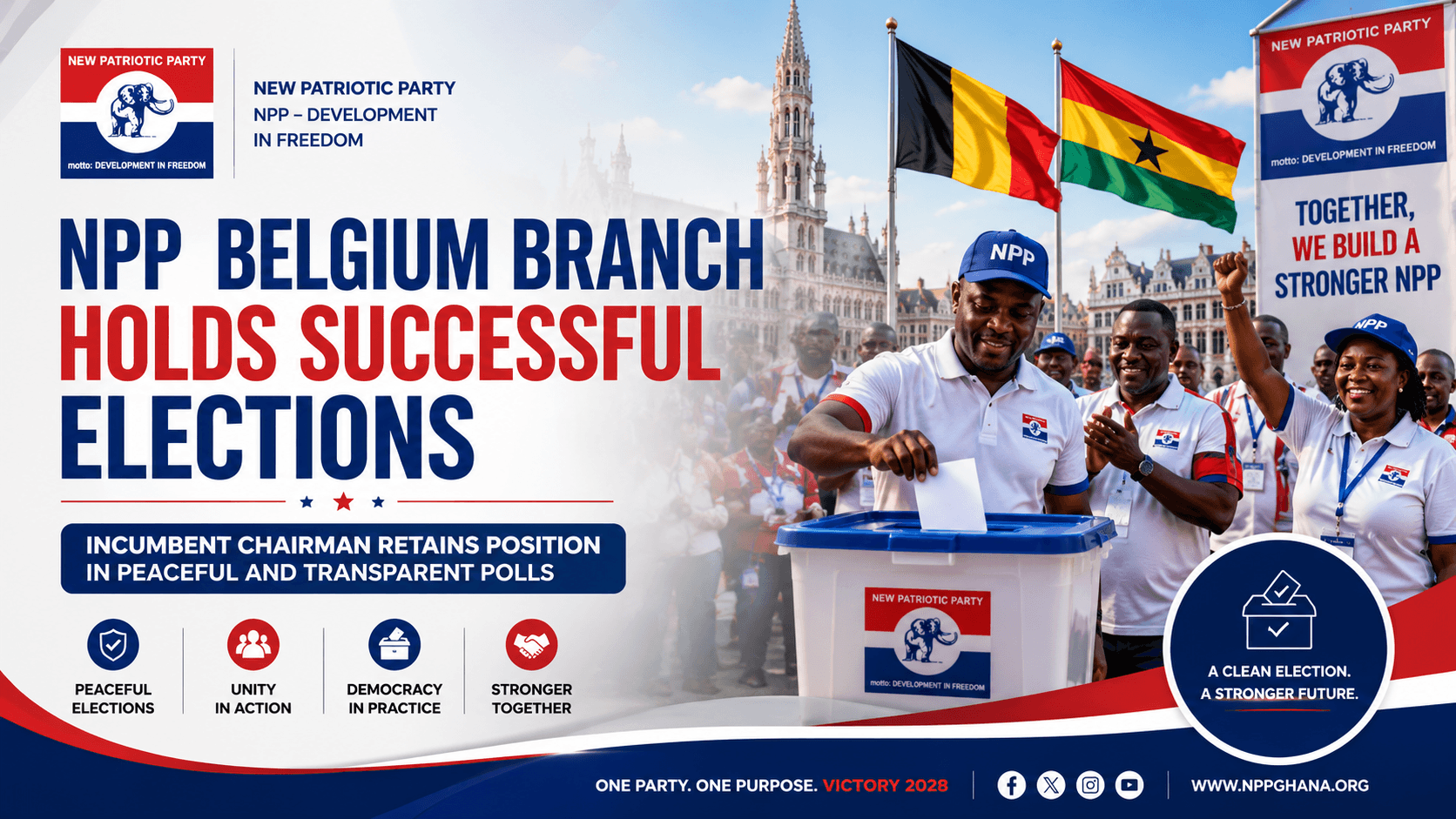 NPP Belgium Branch Conducts Peaceful and Successful Regional Elections