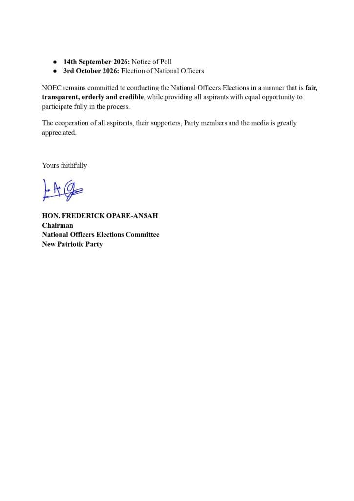 National Officers Elections Committee Extends Period for Filing of Nomination Forms for National Officers Elections - image 3
