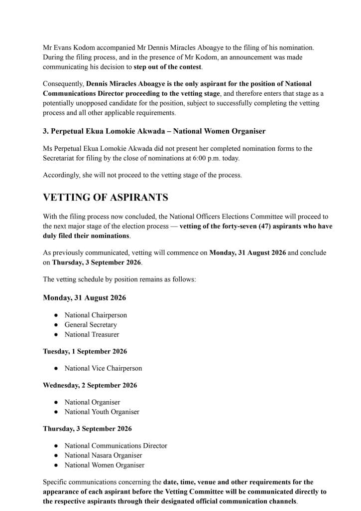 NPP Closes Filing of Nominations for 2026 National Officers Elections - image 3